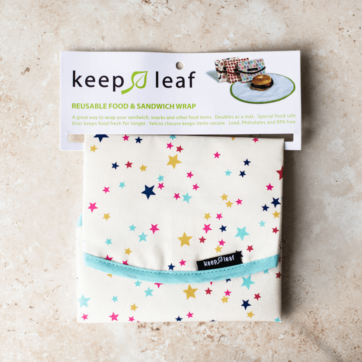 Keep Leaf Sandwich/Food Wrap - Stars - Life Before Plastik